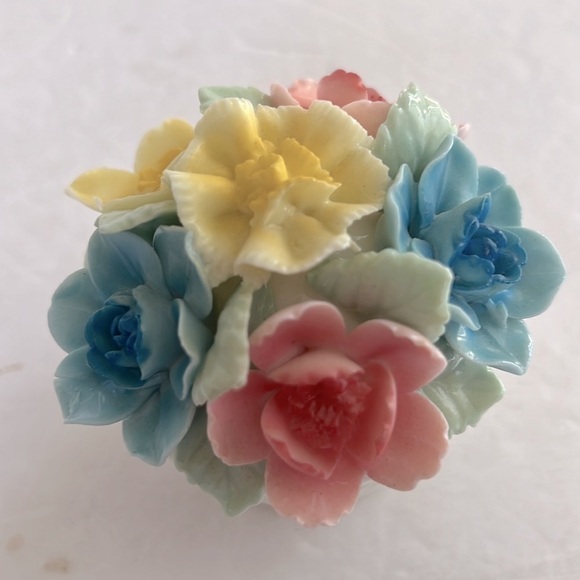 Vintage Bone China Flower Basket Capodimonte Style - Picture 5 of 8